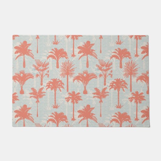 Pastel Palm Tree Muster Fußmatte (Vorderseite)