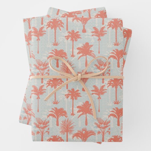 Pastel Palm Tree Muster Geschenkpapier Set (Beispiel)