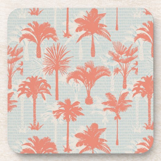 Pastel Palm Tree Muster Getränkeuntersetzer (Vorderseite)