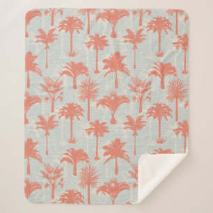 Pastel Palm Tree Muster Sherpadecke