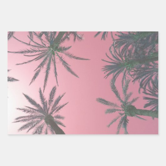 Pastel Palm Trees Fotografisch Geschenkpapier Set (Vorderseite)