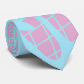 Pastel Palm Trees Grid Glitch Neck Tie Krawatte (Gerollt)