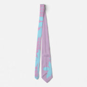 Pastel Palm Trees Grid Glitch Neck Tie Krawatte (Rückseite)