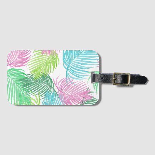 Pastel Palms auf einem Gepäckanhänger (Vorderseite (Horizontal))