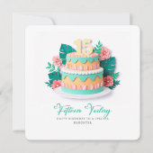 Pastel Paper-Cut Cake 15th Birthday Karte (Vorderseite)