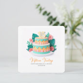 Pastel Paper-Cut Cake 15th Birthday Karte (Stehend Vorderseite)