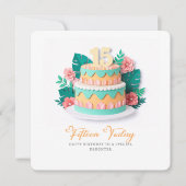 Pastel Paper-Cut Cake 15th Birthday Karte (Vorderseite)