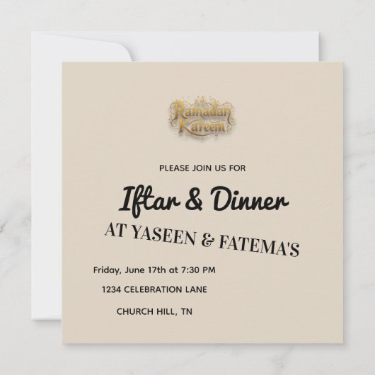 Pastel Papercut Ramadan Kareem Greeting Einladung (Rückseite)
