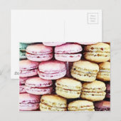 Pastel Parisian Macarons Postkarte (Vorne/Hinten)