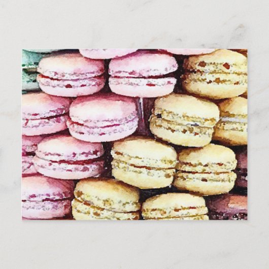 Pastel Parisian Macarons Postkarte (Vorderseite)