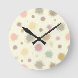 Pastel Party Pollen - nahtlos. Runde Wanduhr