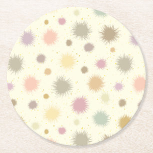 Pastel Party Pollen - nahtlos. Runder Pappuntersetzer