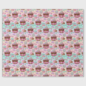 Pastel Party Süßigkeiten Geburtstag Geschenkpapier (Flach)