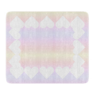 Pastel – pastellfarben – colored Herz ♥ Heart Schneidebrett
