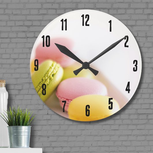 Pastel Pastry Koch French Macaron Runde Wanduhr