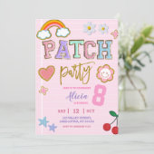 Pastel-Patch-Party Geburtstag Einladung (Stehend Vorderseite)