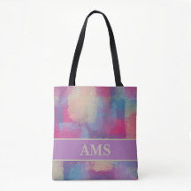 Pastel Patchwork Abstract Design Initials