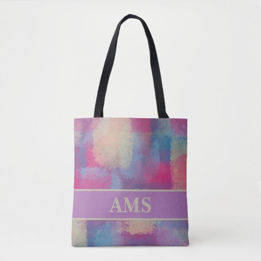 Pastel Patchwork Abstract Design Initials Tasche (Vorderseite)