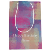 Pastel Patchwork Abstract Design Mittlere Geschenktüte (Vorderseite)