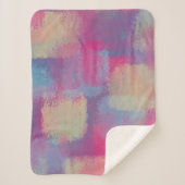 Pastel Patchwork Abstract Design Sherpadecke (Vorderseite)