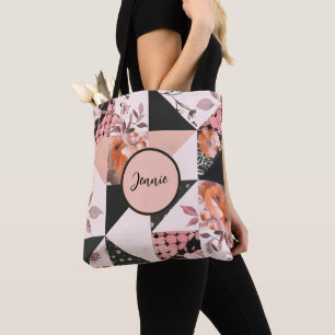 Pastel Patchwork Bauernhof Quilt Muster farbenfroh Tasche
