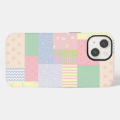 Pastel Patchwork iPhone Hülle (Rückseite (Horizontal))