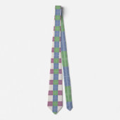 Pastel Patchwork Kariertes Muster Krawatte (Vorderseite)