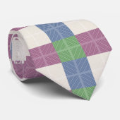 Pastel Patchwork Kariertes Muster Krawatte (Gerollt)