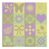 Pastel Patchwork Motif Muster Poster (Vorderseite)