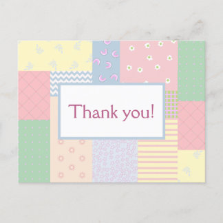 Pastel Patchwork Postkarte