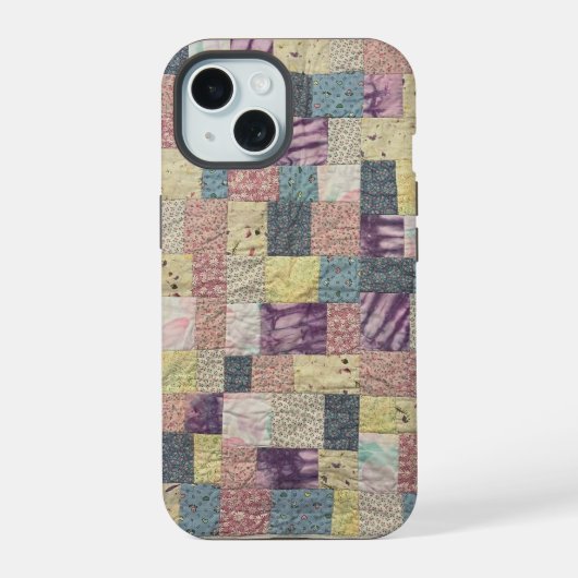 Pastel-Patchwork-Quilt-Handyhülle iPhone 15 Hülle (Rückseite)