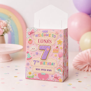 Pastel-Patchwork-Regenbogen-7. Geburtstagsfeier Mä Geschenkschachtel