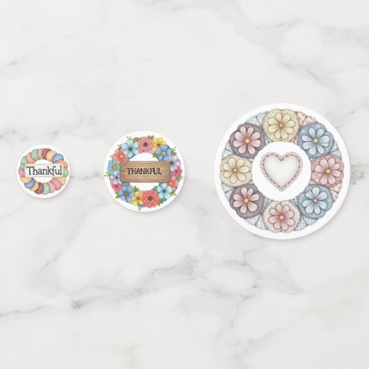 PASTEL PATCHWORT FALL AUTUMN DANKFUL KONFETTI (Vorderseiten)