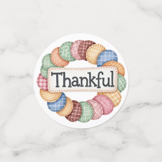 PASTEL PATCHWORT FALL AUTUMN DANKFUL KONFETTI (Klein Vorderseite)