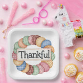 PASTEL PATCHWORT FALL AUTUMN DANKFUL PAPPTELLER (Party)