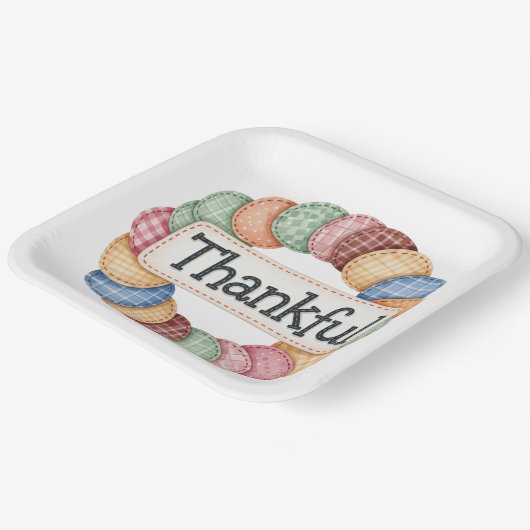 PASTEL PATCHWORT FALL AUTUMN DANKFUL PAPPTELLER (Gewinkelt)