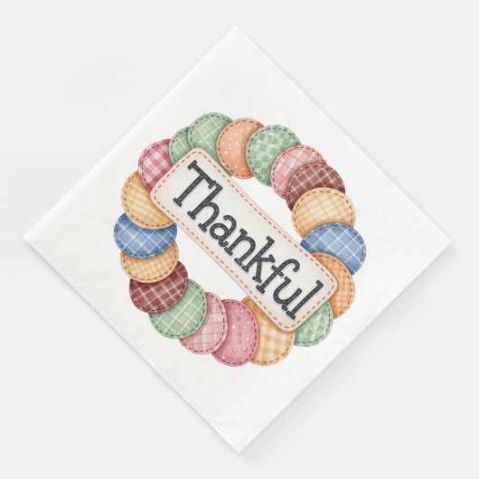 PASTEL PATCHWORT FALL AUTUMN DANKFUL SERVIETTE (Ecke)