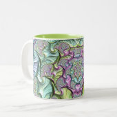 ~PASTEL PATH ~ Fraktal Pattern ~ Original Zweifarbige Tasse (Vorderseite Links)