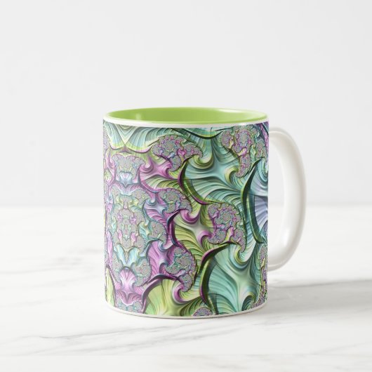 ~PASTEL PATH ~ Fraktal Pattern ~ Original Zweifarbige Tasse (VorderseiteRechts)