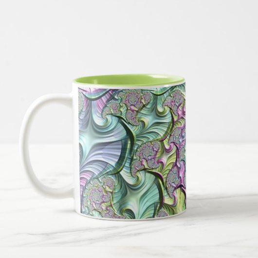 ~PASTEL PATH ~ Fraktal Pattern ~ Original Zweifarbige Tasse (Links)