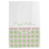 Pastel Pattern Frühlingsfarben Happy Birthday Swee Mittlere Geschenktüte (Rückseite)
