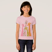 Pastel Pattern Giraffes Girl's Babydoll T Shirts (Vorne ganz)