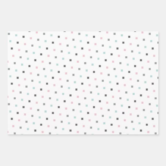 Pastel Pattern of Gray, Pink, Mint Geometric Shape Geschenkpapier Set (Vorderseite 2)