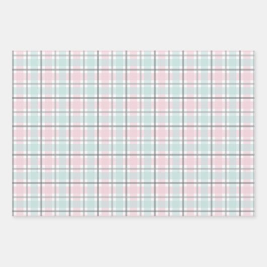 Pastel Pattern of Gray, Pink, Mint Geometric Shape Geschenkpapier Set (Vorderseite 3)