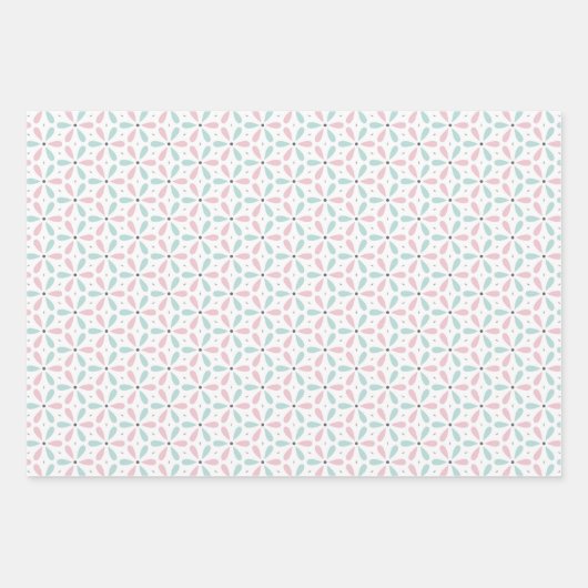 Pastel Pattern of Pink, Mint, Gray Geometric Shape Geschenkpapier Set (Vorderseite 3)