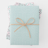 Pastel Pattern of Pink, Mint, Gray Geometric Shape Geschenkpapier Set (Beispiel)