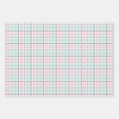 Pastel Pattern of Pink, Mint, Gray Plaid & Stripes Geschenkpapier Set (Vorderseite 3)