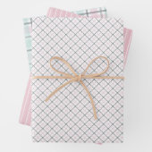 Pastel Pattern of Pink, Mint, Gray Plaid & Stripes Geschenkpapier Set (Beispiel)