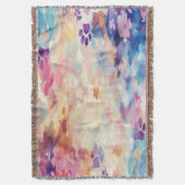 Pastel Paw Print Throw Blanket A Gentle Hug  Decke (Vorderseite Vertikal)
