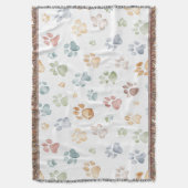 Pastel Paw Print Throw Blanket Cozy Bloom  Decke (Vorderseite Vertikal)